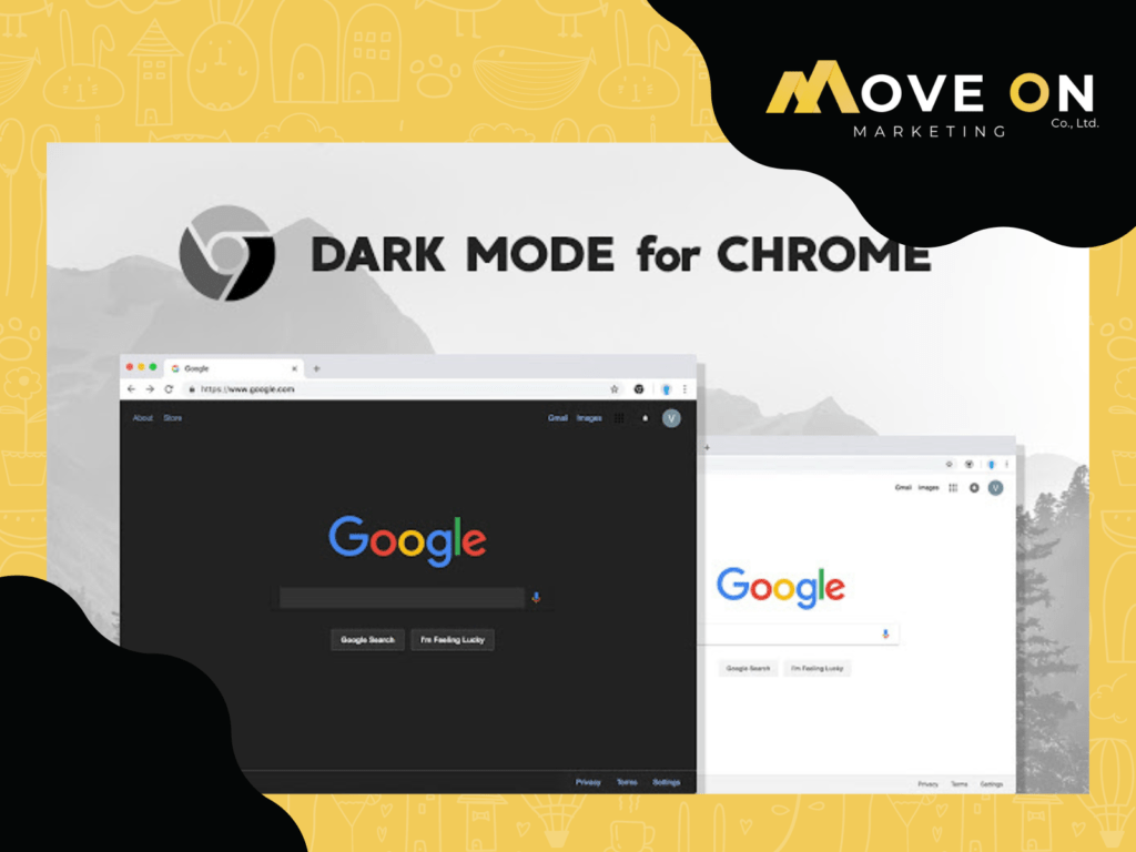 ตัวอย่าง Dark mode จาก Chome