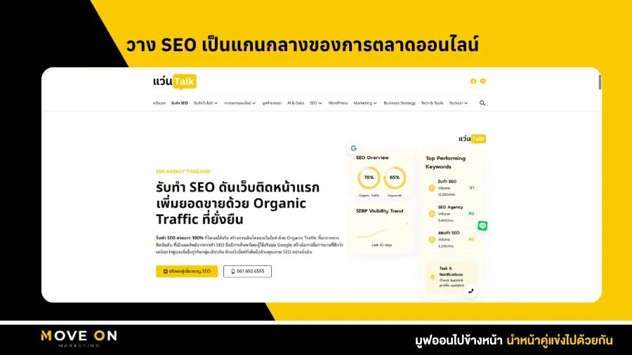 วาง SEO เป็นแกนกลางของการตลาดออนไลน์